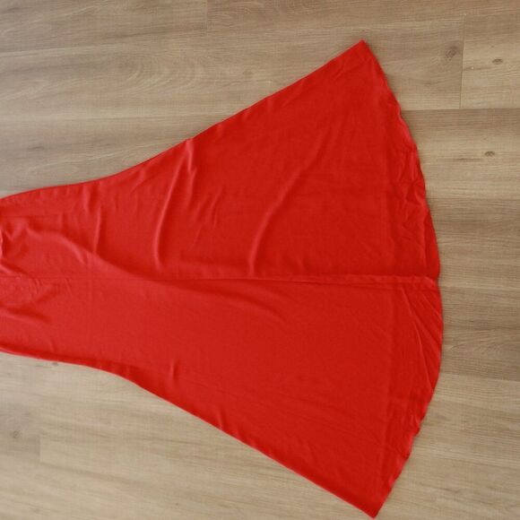 NWT MAC DUGGAL red cut out maxi dress plunge neck puff sleeve A2630 2 party form - Picture 10 of 12